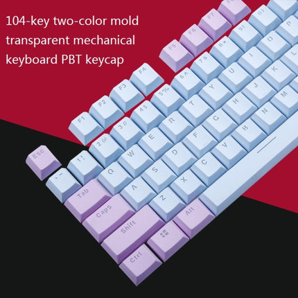 104-Keys Two-Color Mold Transparent PBT Keycap Mechanical Keyboard(Pink White)-garmade.com