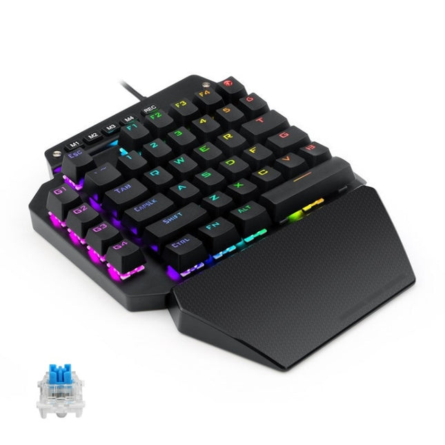 K700 44 Keys RGB Luminous Switchable Axis Gaming One-Handed Keyboard, Cable Length: 1m(Blue Shaft)-garmade.com