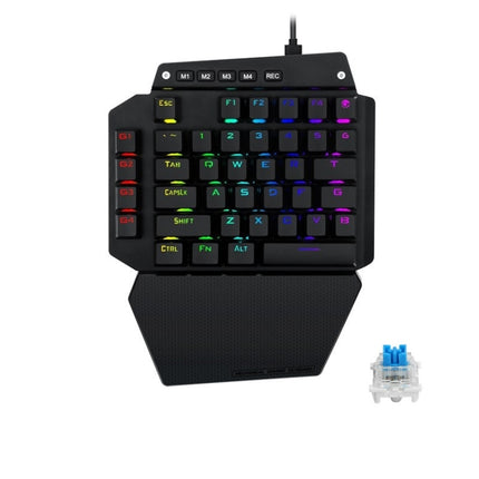 K700 44 Keys RGB Luminous Switchable Axis Gaming One-Handed Keyboard, Cable Length: 1m(Blue Shaft)-garmade.com