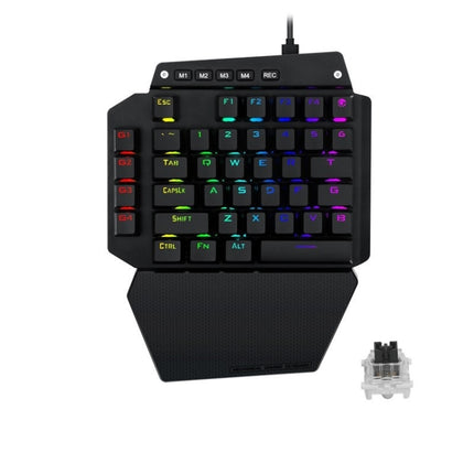 K700 44 Keys RGB Luminous Switchable Axis Gaming One-Handed Keyboard, Cable Length: 1m(Black Shaft)-garmade.com