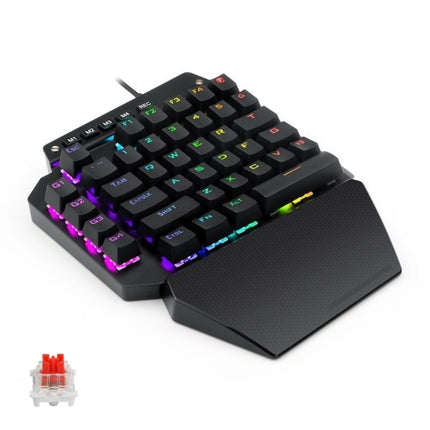 K700 44 Keys RGB Luminous Switchable Axis Gaming One-Handed Keyboard, Cable Length: 1m(Red Shaft)-garmade.com