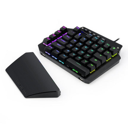 K700 44 Keys RGB Luminous Switchable Axis Gaming One-Handed Keyboard, Cable Length: 1m(Blue Shaft)-garmade.com