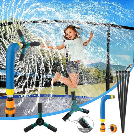 Trampoline 360 Degree Automatic Rotating Sprinkler Gardening Water Toy,Size: Small (Blue)-garmade.com