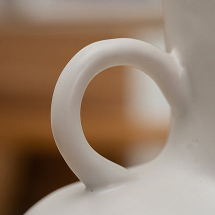 XQY-01 Home Ceramic Vase Decoration Crafts Ornaments Simulation Body Art Dried Flower Vase,Size: Large (Bright White)-garmade.com