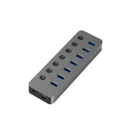 Blueendless USB Splitter Aluminum Alloy QC Fast Charge Expander, Number of interfaces: 7-port (12V2A Power)-garmade.com