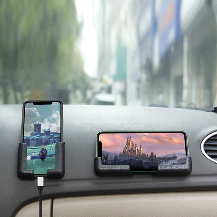 1pair Car Driving Control Unit Paste Mobile Phone Holder Adjustable Width Vehicle Navigation Stand(Black)-garmade.com
