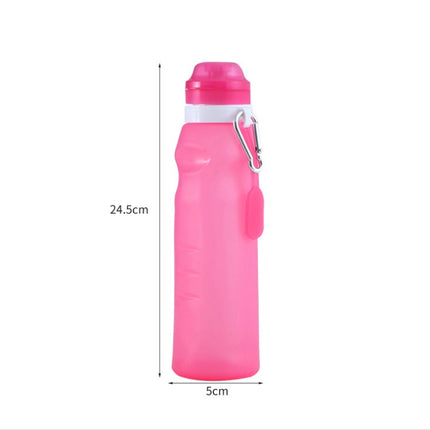 XC-282 600ml Silicone Folding Cup Out Camping Cycling Sports Kettle(Grapefruit Color)-garmade.com