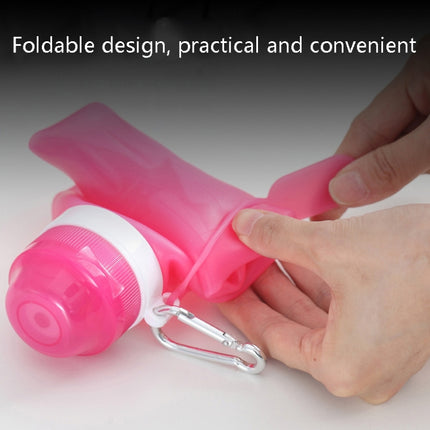 XC-282 600ml Silicone Folding Cup Out Camping Cycling Sports Kettle(Grapefruit Color)-garmade.com