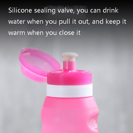 XC-282 600ml Silicone Folding Cup Out Camping Cycling Sports Kettle(Pink)-garmade.com
