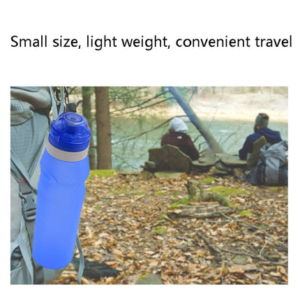 XC-282 600ml Silicone Folding Cup Out Camping Cycling Sports Kettle(Blue)-garmade.com