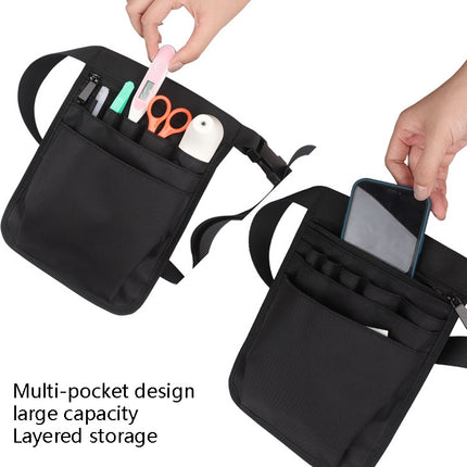 Nurse Tools Pockets Medical Staff Universal Storage Bag(Black)-garmade.com