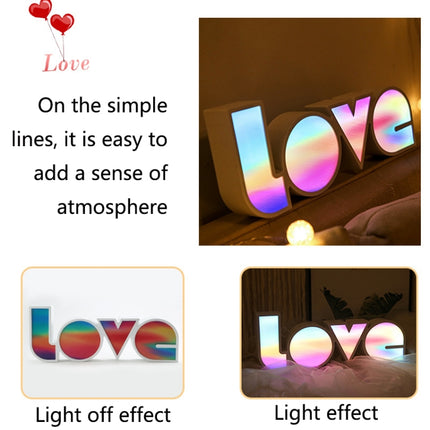 HS-1255 Wedding Valentine Day Confession LOVE LED Letter Lamp Love Theme Modeling Lamp(C)-garmade.com