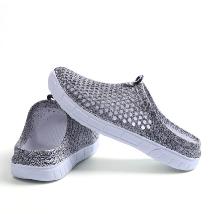 Hollow Hole Shoes Light and Breathable Home Half Slippers Beach Shoes for Women, Size:36(163Blue)-garmade.com