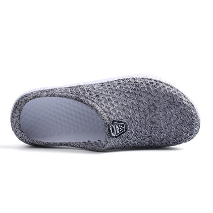 Hollow Hole Shoes Light and Breathable Home Half Slippers Beach Shoes for Women, Size:37(163Grey)-garmade.com