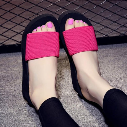 Non-slip High Heel Slipper Summer Beach Sandals Slip for Women, Shoe Size:35(Red)-garmade.com