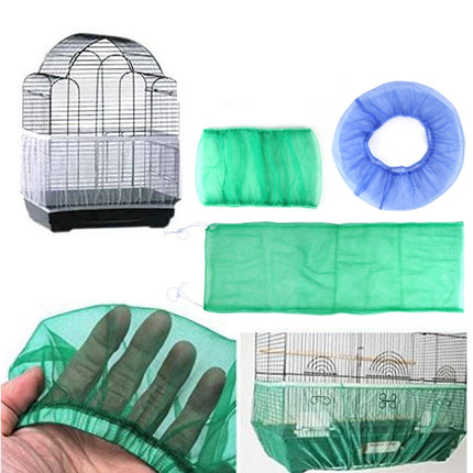 Mesh Birdcage Cover Birdcage Dust-Proof Accessories Parrot Thrush Starling Gauze Cover, Specification: Ordinary Medium(Blue)-garmade.com