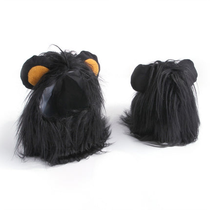 2 PCS Pet Dog Cat Imitation Lion Headgear Headdress Wig Hat, Size: M-garmade.com