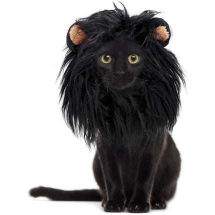 2 PCS Pet Dog Cat Imitation Lion Headgear Headdress Wig Hat, Size: L-garmade.com