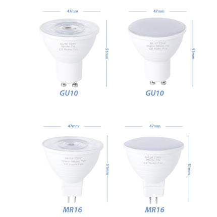 4 PCS LED Light Cup 2835 Patch Energy-Saving Bulb Plastic Clad Aluminum Light Cup, Power: 5W 6Beads(GU10 Transparent Cover (Cold Light))-garmade.com