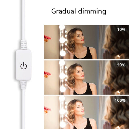 LED Mirror Front Lamp USB Adjustable Brightness Makeup Fill Light Bulbs, Power source: 10 LEDs-garmade.com