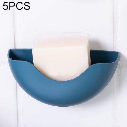 5 PCS Plastic Drain Soap Box Bathroom Wall-mounted Soap Storage Box(Dark Blue)-garmade.com
