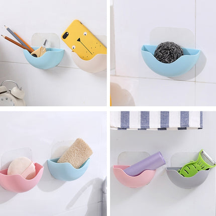 5 PCS Plastic Drain Soap Box Bathroom Wall-mounted Soap Storage Box(Dark Flesh Pink)-garmade.com