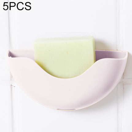5 PCS Plastic Drain Soap Box Bathroom Wall-mounted Soap Storage Box(White)-garmade.com