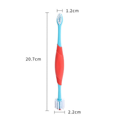 10 PCS Pet Double-Head Toothbrush Pet Oral Cleaning Products(Blue)-garmade.com