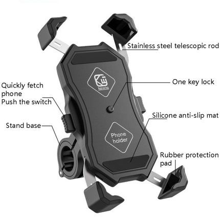 Kewig M11-C Motorcycle Bicycle Fixed Navigation Bracket Electric Car Takeaway Mobile Phone Holder-garmade.com