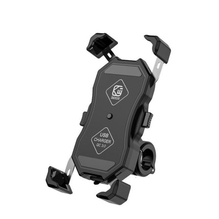 Kewig Motorcycle Outdoor Riding Four-Claw Fixed Mobile Phone Bracket QC3.0 Fast Charging Waterproof Holder(M11-B)-garmade.com