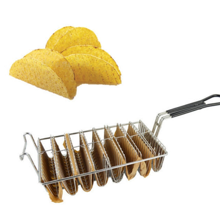Stainless Steel Taco Tortilla Crust V-Shaping Tool ,Style: 8 Grid Fried Basket-garmade.com