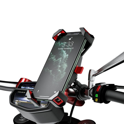 Kewig Reflection To Fall Shockproof Bicycle Bracket Motorcycle Four-Claw Mobile Phone Holder(M113-A)-garmade.com
