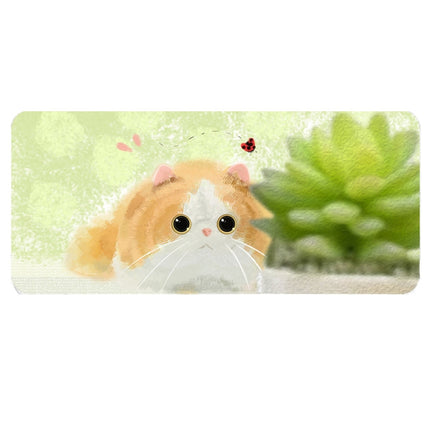 400x900x4mm illustration Cartoon Pattern Waterproof Non-Slip Mouse Pad(Yellow Cat)-garmade.com