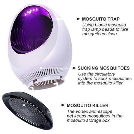 168 LED Photocatalyst Mosquito Killer Lamp Household Mosquito Catching Lamp(White)-garmade.com