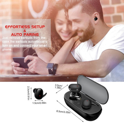 Y30 Wireless Bluetooth Headset 5.0 In-Ear Mini Earphone, Colour: Black-garmade.com