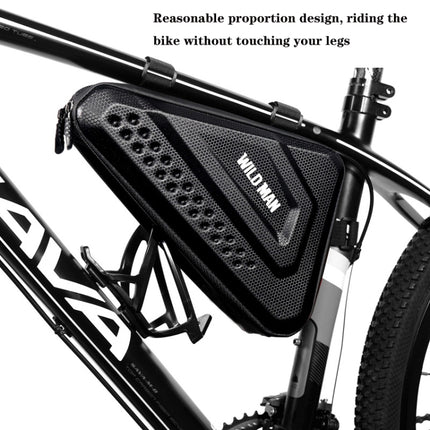 WILD MAN ES19 Bicycle EVA Hard Shell Triangle Bag Mountain Bike Front Beam Bag(Black)-garmade.com