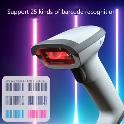 Deli 14880S Commodity Barcode Scanner Supermarket Express Wired Scanner(White)-garmade.com