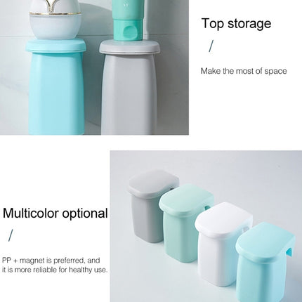 Magnetic Suction Mouthwash Cup Wall-mounted Toothbrush Rack Simple Home Couple Set Dental Cylinder(White)-garmade.com