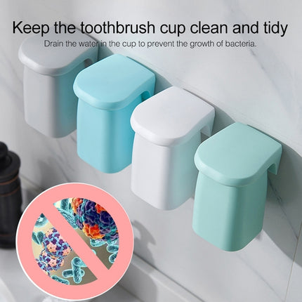 Magnetic Suction Mouthwash Cup Wall-mounted Toothbrush Rack Simple Home Couple Set Dental Cylinder(Green)-garmade.com