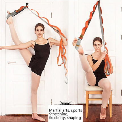 Taekwondo Ballet Dance Yoga Supplies Horizontal Open Rigid Strips Stretching Fork Training Belt(Orange)-garmade.com