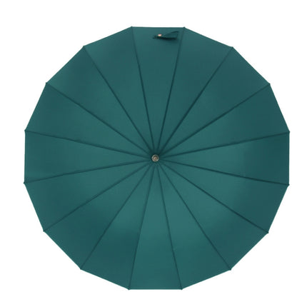16 Bone Plain Straight Umbrella Small Fresh Long Handle Umbrella(Matcha Green)-garmade.com