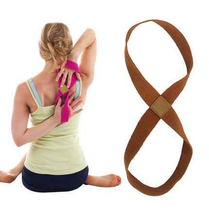 2 PCS Yoga Stretch Belt Cotton Thick Mobius Strip(Brown)-garmade.com