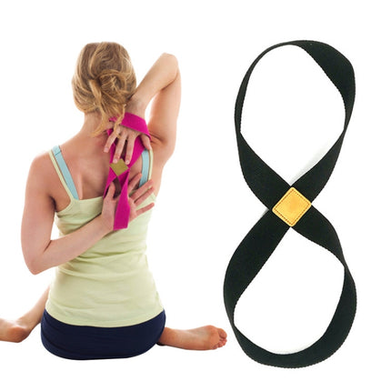 2 PCS Yoga Stretch Belt Cotton Thick Mobius Strip(Black)-garmade.com