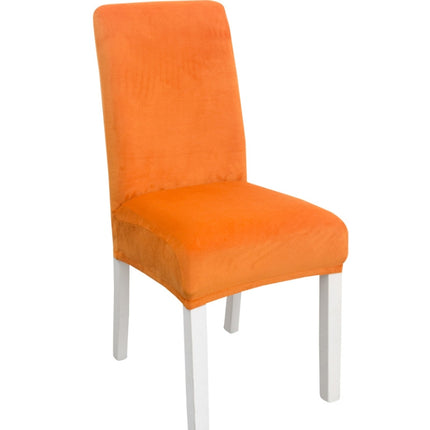 Simple Soft High Elastic Thickening Velvet Semi-Interior Chair Cover Hotel Chair Cover(Orange)-garmade.com