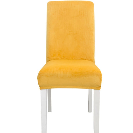 Simple Soft High Elastic Thickening Velvet Semi-Interior Chair Cover Hotel Chair Cover(Khaki)-garmade.com