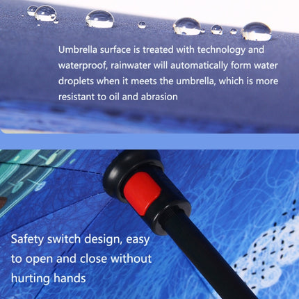 Cartoon Reverse Children Umbrella Student Manual Long Handle Umbrella(Meets Whales)-garmade.com