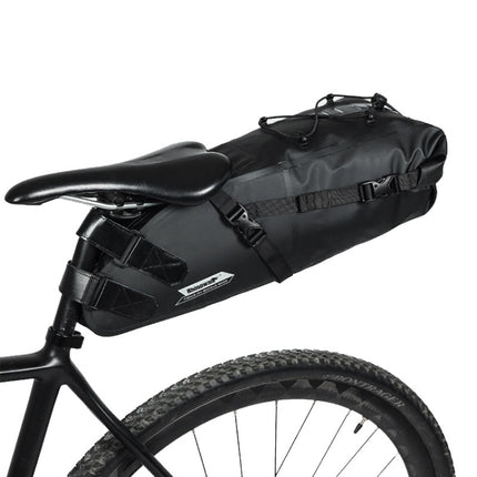 Rhinowalk RK19511 Full Waterproof Bicycle Saddle Tail Bag Big Capacity Road Bike Bag, Colour: RK19511 Black 10L-garmade.com