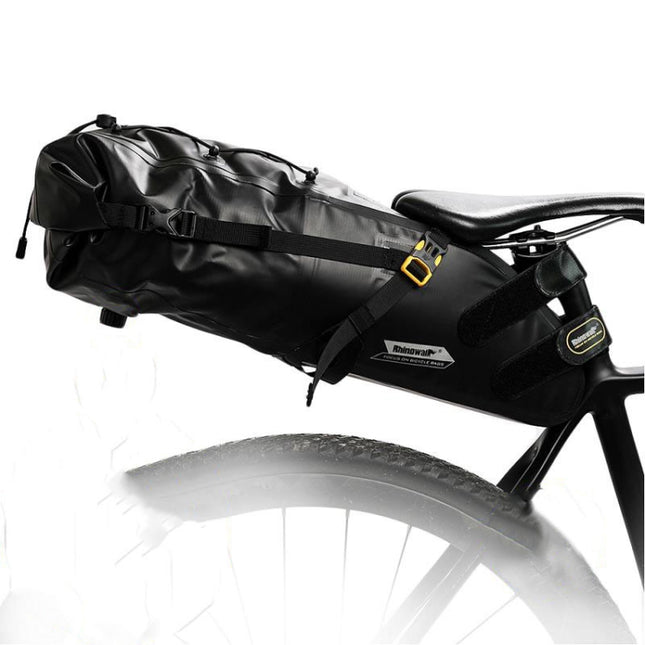 Rhinowalk RK19511 Full Waterproof Bicycle Saddle Tail Bag Big Capacity Road Bike Bag, Colour: RK19513 Black 13L-garmade.com