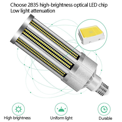 E27 2835 LED Corn Lamp High Power Industrial Energy-Saving Light Bulb, Power: 80W 5000K (White)-garmade.com
