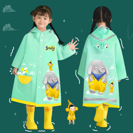 Smally Cartoon Children Raincoat EVA Waterproof Student Split Poncho, Size: M(Glacial Blue)-garmade.com